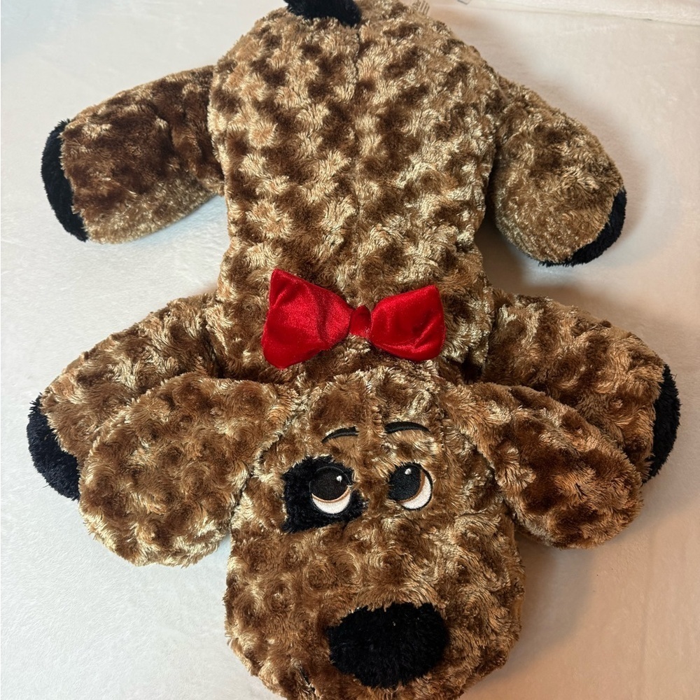 Cute Plush Toy Dog with Red Bow - Picture 4 of 4